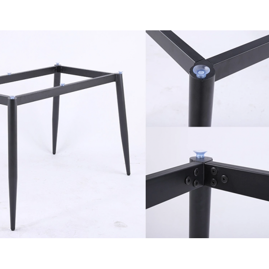 Стол обеденный SABA CERAMIC 130*70 серый глянец / черный каркас 6
