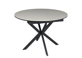 Стіл обідній розкладний GENEWA CERAMIC 105(140)*105 стіл Бежевий / Чорний