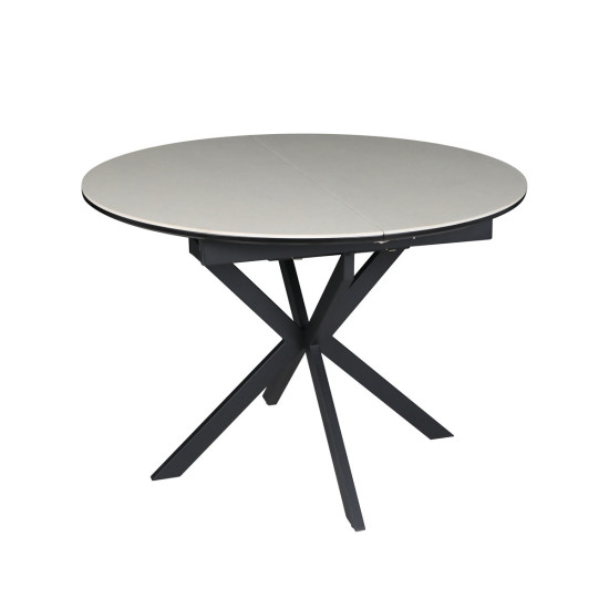 Стіл обідній розкладний GENEWA CERAMIC 105(140)*105 стіл Бежевий / Чорний 1