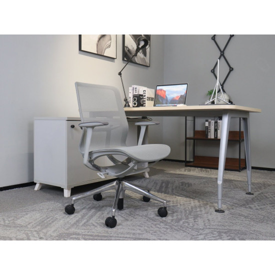 Кресло офисное REGINA серая сетка / алюминий 7