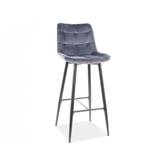 Барный стул CHIC H-1 VELVET Серый CHICH1VCSZ 1