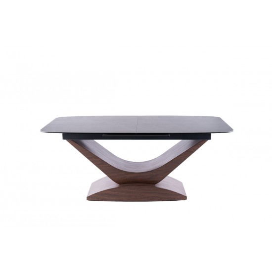 Стол обеденный раскладной DOLCE CERAMIC серый мрамор / орех 180(240)X95 DOLCESZOR180 7