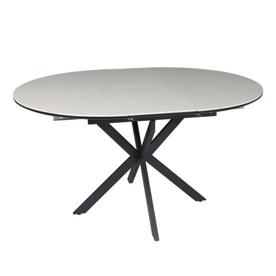 Стіл обідній розкладний GENEWA CERAMIC 105(140)*105 стіл Бежевий / Чорний 2