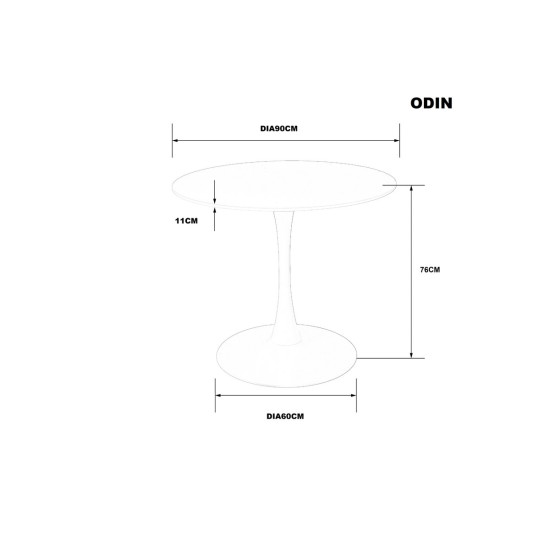 Стол обеденный ODIN CERAMIC Бежевый мат / Кашемир д.90 5