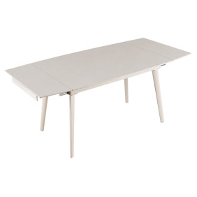 Стол обеденный раскладной LORIAN CERAMIC 120(180)*80 белый / кашемир