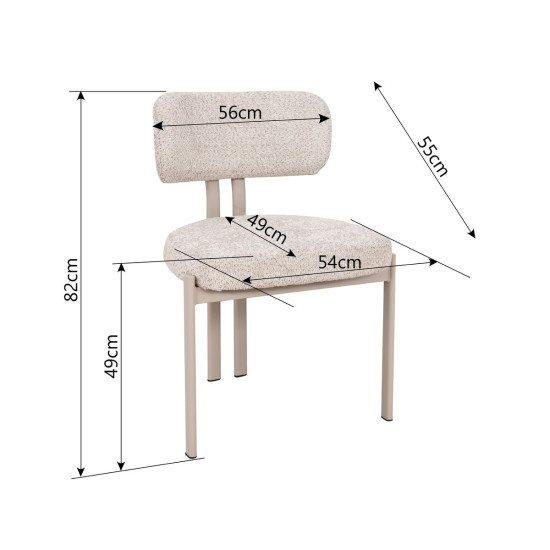 Кухонный стул TANO кашемир каркас/бежевая ткань 10