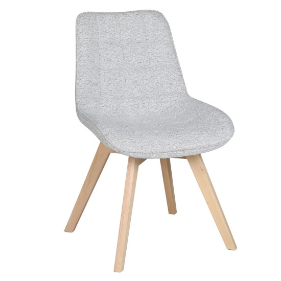 Стул LENY каркас дерево / Серый ткань оборот 180° 1