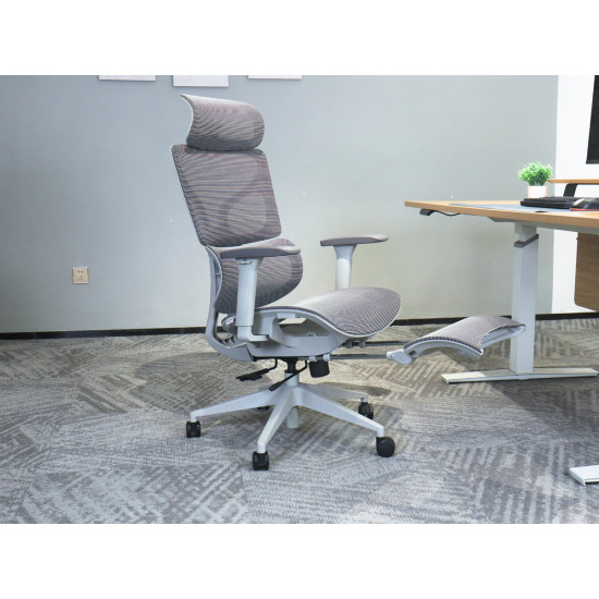 Крісло офісне MARKUS F сіра сітка / сірий каркас з підставкою для ніг 6
