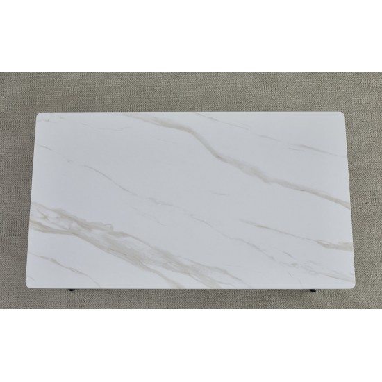 Стол обеденный KING CERAMIC 140*80 белый глянец/черный мат 4