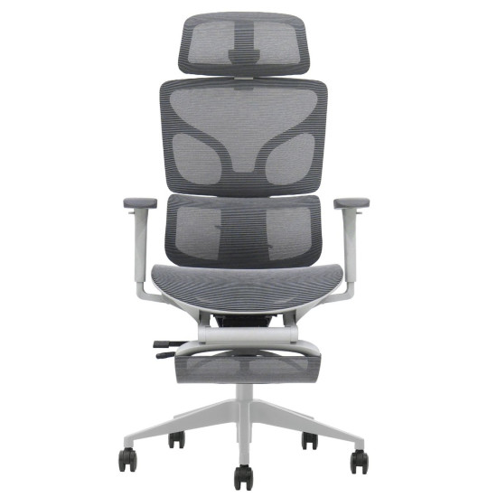 Крісло офісне MARKUS F сіра сітка / сірий каркас з підставкою для ніг 3