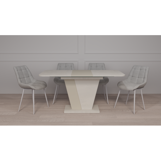 Обеденный стол раскладной FOREST S/K 140(180)х80 стоун бейж/шелковый камень 2