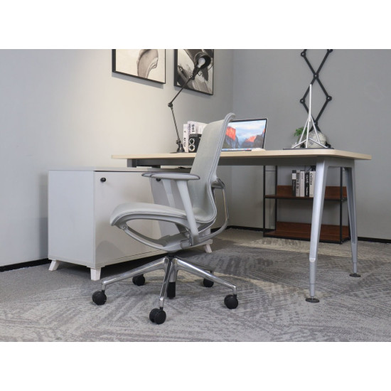 Кресло офисное REGINA серая сетка / алюминий 8