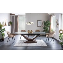 Стіл DOLCE CERAMIC сірий мармур / горіх 180(240)X95 DOLCESZOR180