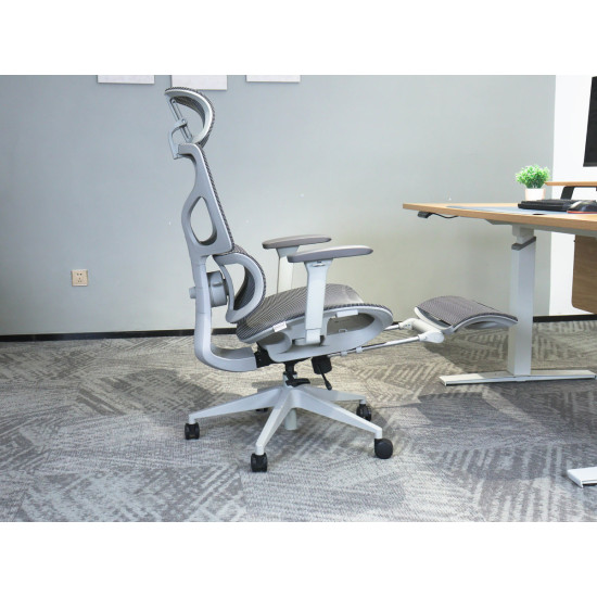 Крісло офісне MARKUS F сіра сітка / сірий каркас з підставкою для ніг 7