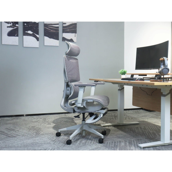 Крісло офісне MARKUS F сіра сітка / сірий каркас з підставкою для ніг 5