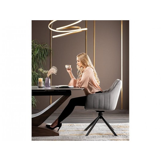 Стол обеденный раскладной DOLCE CERAMIC серый мрамор / орех 180(240)X95 DOLCESZOR180 3