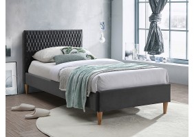 Односпальная кровать AZURRO VELVET 90X200 цвет серый / дуб BLUVEL 14 AZURROV90SZD
