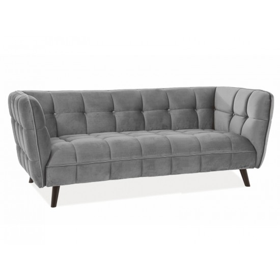 Диван CASTELLO 3 VELVET сірий BLUVEL 14 / венге CASTELLO3V14 1