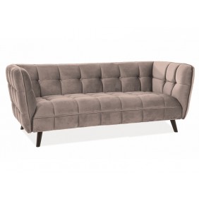 Диван CASTELLO 3 VELVET беж BLUVEL 28 / венге CASTELLO3V28