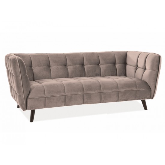 Диван CASTELLO 3 VELVET беж BLUVEL 28 / венге CASTELLO3V28 1