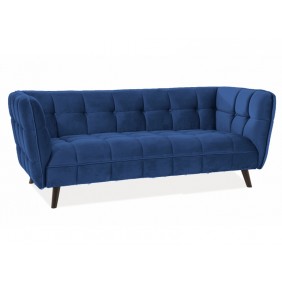 Диван CASTELLO 3 VELVET синий BLUVEL 86 / венге CASTELLO3V86