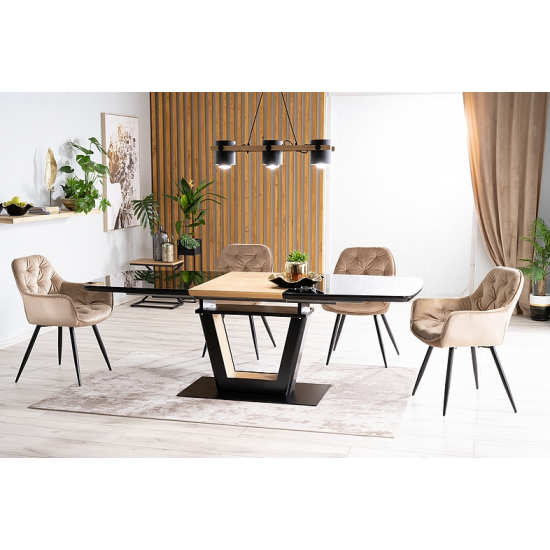 Стул CHERRY VELVET черный каркас / беж BLUVEL 28 CHERRYVCBE 7