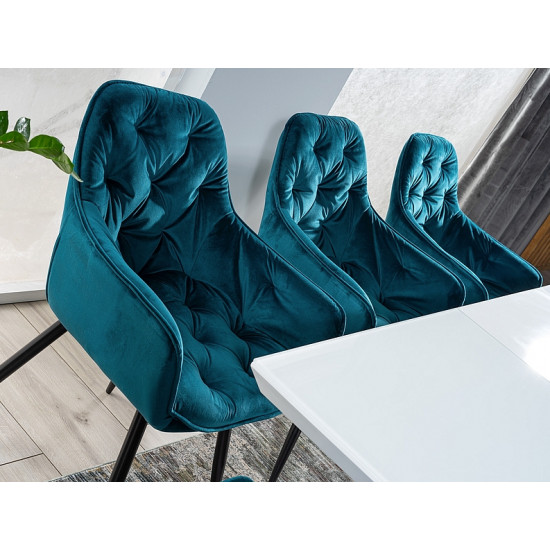 Стул CHERRY VELVET черный каркас / БИРЮЗА BLUVEL 85 CHERRYVCTU 6
