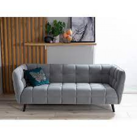 Диван CASTELLO 3 VELVET сірий BLUVEL 14 / венге CASTELLO3V14 4