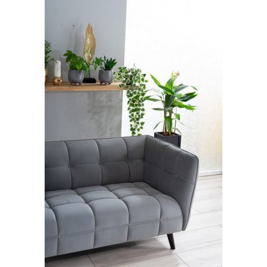 Диван CASTELLO 3 VELVET сірий BLUVEL 14 / венге CASTELLO3V14 5
