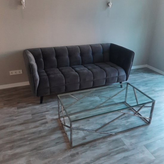 Диван CASTELLO 3 VELVET сірий BLUVEL 14 / венге CASTELLO3V14 3