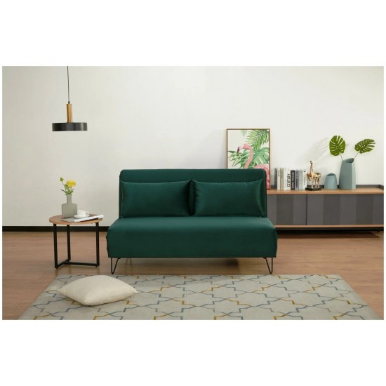 Диван ZENIA VELVET зеленый TAP.189 / черный ZENIAVZ 11