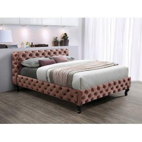 Двуспальная кровать HERRERA VELVET 160X200 античная роза / венге BLUVEL 52 HERRERAV160RW