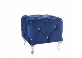 Пуф HESTIA K VELVET синий BLUVEL 86 / серебряный HESTIAKV86S