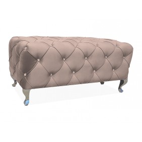 Пуф / Лавка HESTIA VELVET беж BLUVEL 28 / серебряный HESTIAV28S