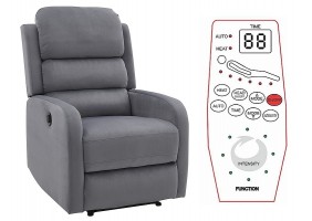 Крісло розкладне PEGAZ VELVET сірий BLUVEL 14 (функція масажу) PEGAZMVSZ