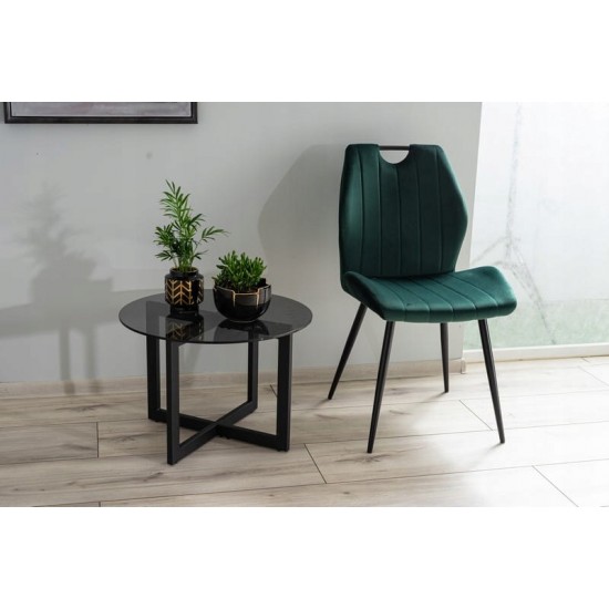 Стілець ARCO VELVET чорний каркас / зелений BLUVEL78 ARCOVCZ 4