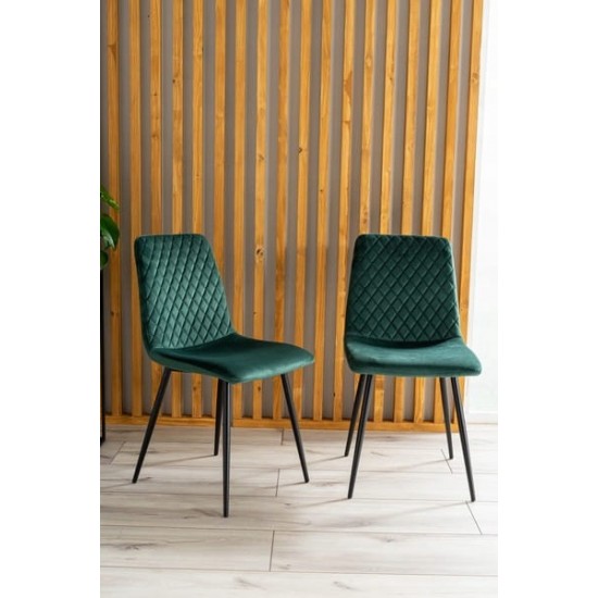 Стул IRYS VELVET черный каркас / зеленый BLUVEL 78 IRYSVCZ 2