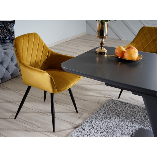 Стілець LINEA VELVET чорний каркас / карі BLUVEL 68 LINEAVCCU 5