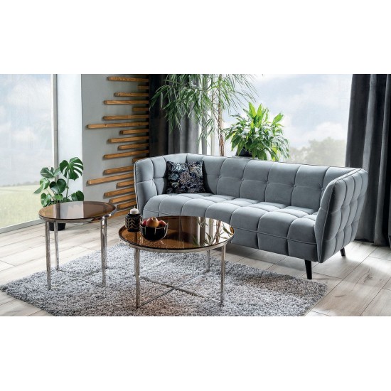 Диван CASTELLO 3 VELVET сірий BLUVEL 14 / венге CASTELLO3V14 2