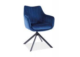 Стул AZALIA VELVET черный каркас / синий BLUVEL 86 AZALIAVCG