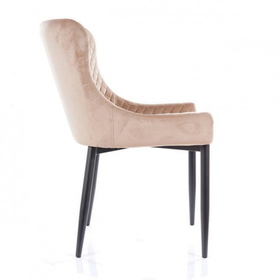 Стул COLIN B VELVET черный каркас / беж BLUVEL28 COLINBVCBE1 5