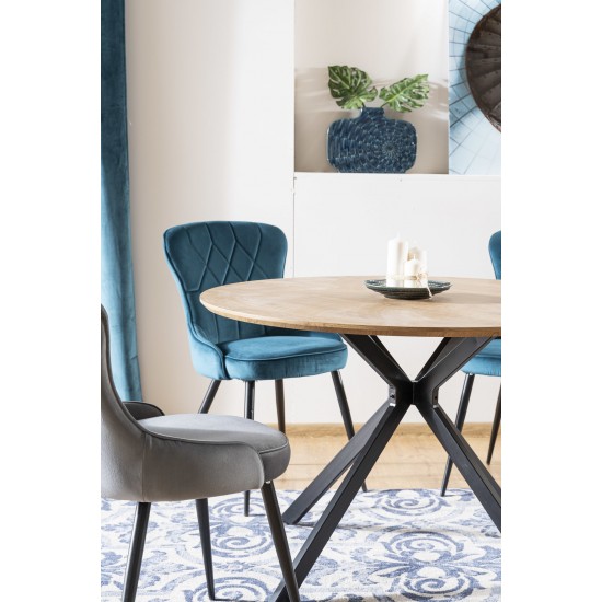 Стул LOTUS VELVET черный каркас / БИРЮЗА BLUVEL 85 LOTUSVCTU 3