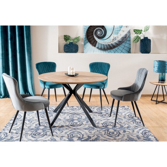 Стул LOTUS VELVET черный каркас / БИРЮЗА BLUVEL 85 LOTUSVCTU 6