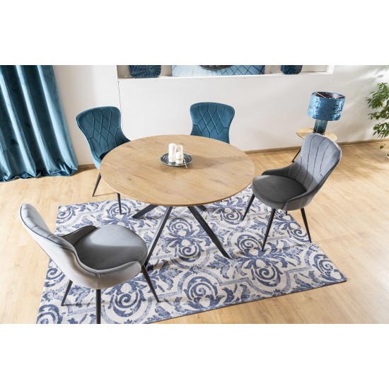Стул LOTUS VELVET черный каркас / БИРЮЗА BLUVEL 85 LOTUSVCTU 2