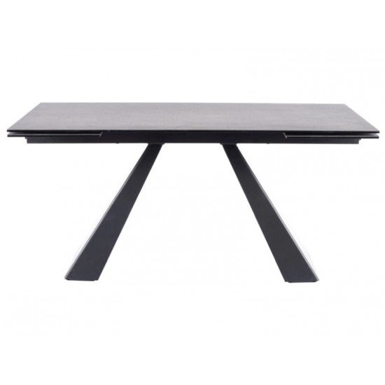 Стол обеденный SALVADORE CERAMIC II 120(180)X80 Серый / Черный мат SALVADORECII120 4