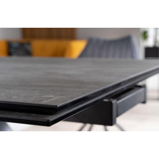 Стол обеденный SALVADORE CERAMIC II 120(180)X80 Серый / Черный мат SALVADORECII120 13