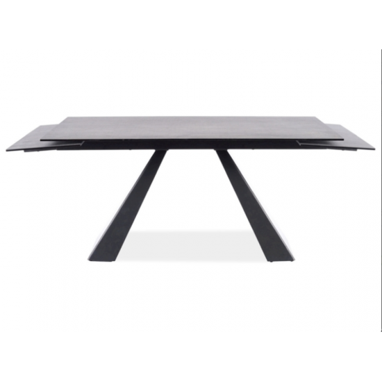 Стол обеденный SALVADORE CERAMIC II 120(180)X80 Серый / Черный мат SALVADORECII120 11