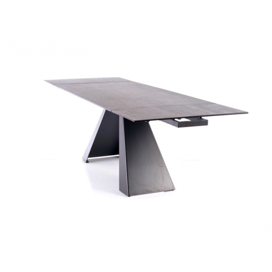 Стол обеденный SALVADORE CERAMIC II 120(180)X80 Серый / Черный мат SALVADORECII120 2