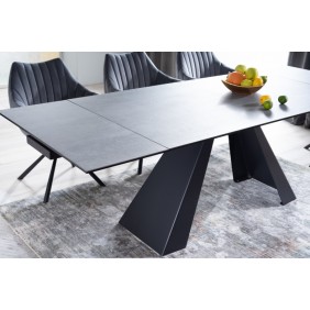 Стол обеденный SALVADORE CERAMIC II 120(180)X80 Серый / Черный мат SALVADORECII120