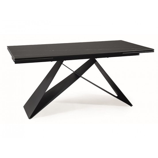 Стол обеденный раскладной WESTIN CERAMIC 160(240)*90 черный SAHARA NOIR/черный мат WESTINCCC160 1